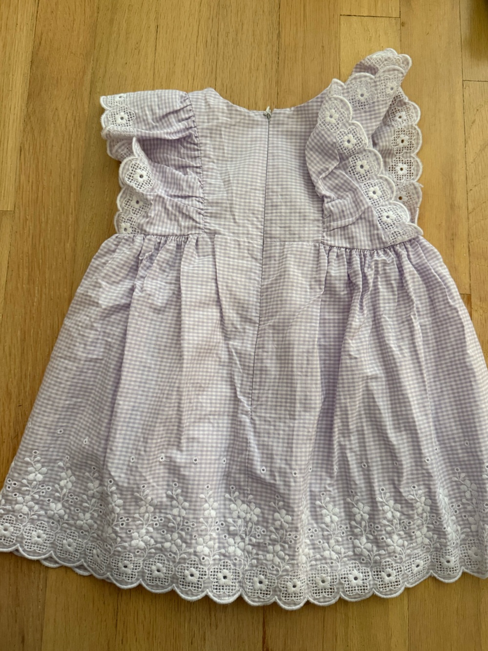 Tartine et Chocolat Lavender Gingham Eyelet Trim Dress - Picture 4 of 5